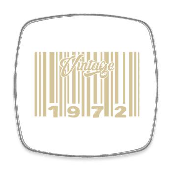 Vintage 1972 Barcode 1972: Year 2025. - Square fridge magnet - white - Front