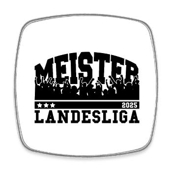 Meister Landesliga 2025 Aufstieg Fußball Handball - Viereckiger Kühlschrankmagnet - Weiß - Vorne