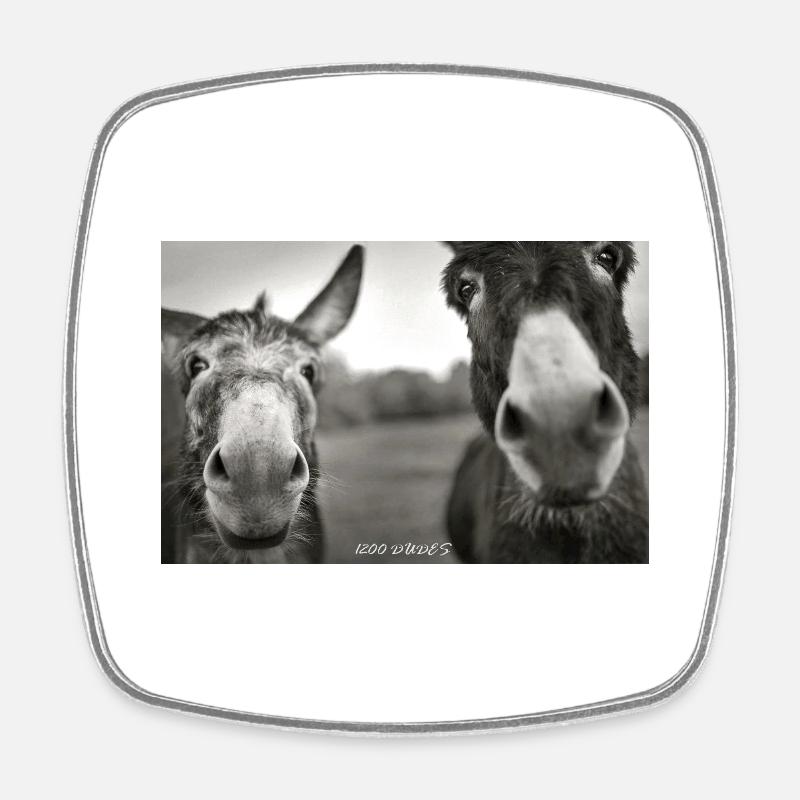 1200 Esel_Dudes - Square fridge magnet - white