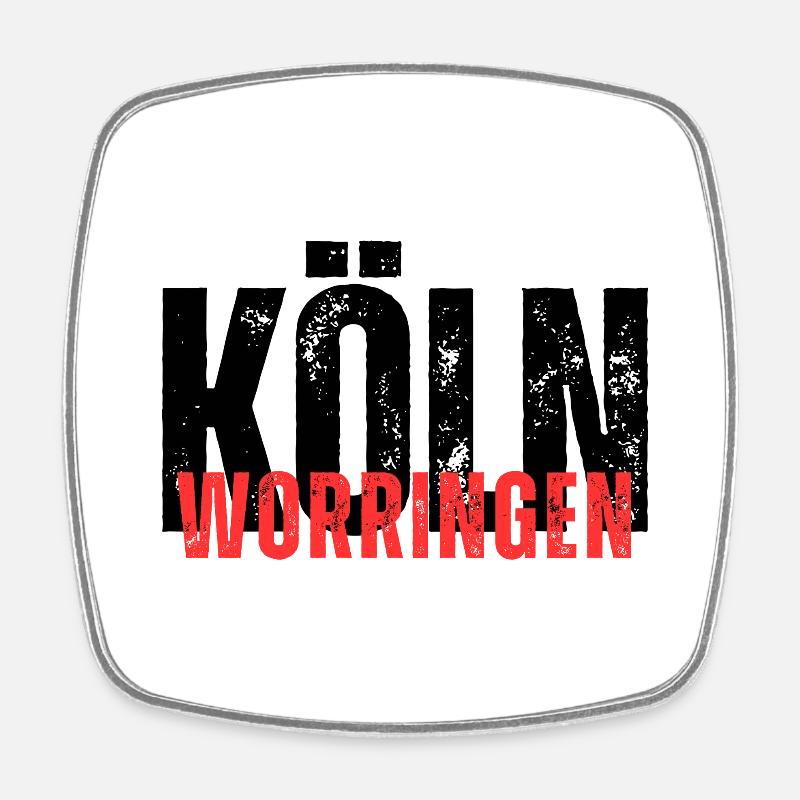 Worringen black red - Square fridge magnet - white
