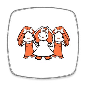 3 oiseaux équipe mariée filles trois petites amies mariage - Magnet carré - blanc - Devant