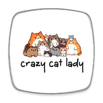 crazycatlady - Viereckiger Kühlschrankmagnet - Weiß - Vorne