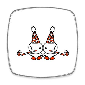 2 Ducks Birthday Party Hat Two Puffs Year Old - Square fridge magnet - white - Front