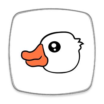 Duck Swimming Lake River Water Sea Holiday Fun - Square fridge magnet - white - Front