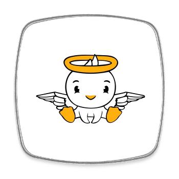 Bird Duck Angel Sky Halo Holy Sweet - Square fridge magnet - white - Front