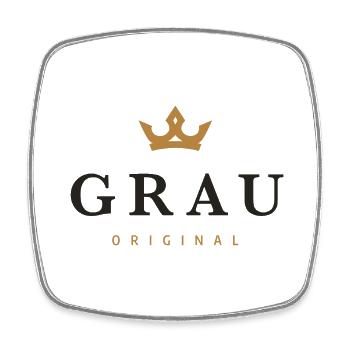 Grau Original Familienlogo - Viereckiger Kühlschrankmagnet - Weiß - Vorne