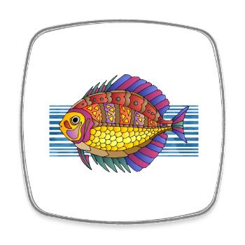 Poisson - Magnet carré - blanc - Devant