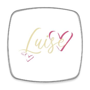 Luise Name Vorname Kalligrafieherz - Viereckiger Kühlschrankmagnet - Weiß - Vorne