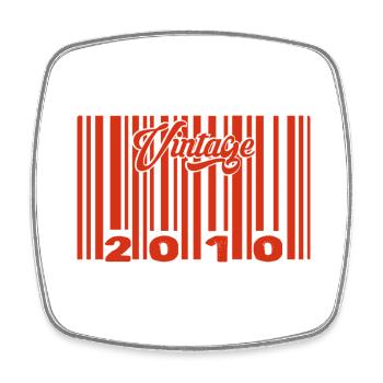 Vintage 2010 Born In 2010 15 Year Old Bar Code Anniversai - Square fridge magnet - white - Front