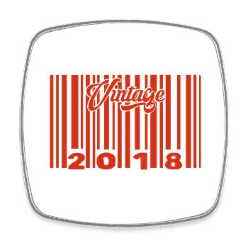 Vintage 2018 born in 2018 7 years bar code anniversair - Square fridge magnet - white - Front