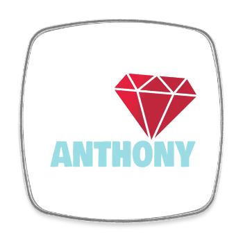 Anthony en tant que noble - Magnet carré - blanc - Devant