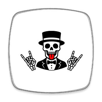 Groom Skeleton - Square fridge magnet - white - Front
