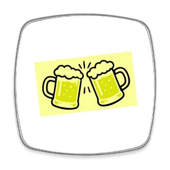 verre à bière Icône de la bière - Magnet carré - blanc - Devant