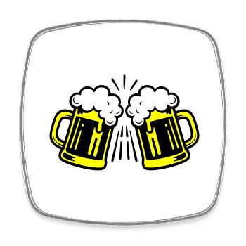 Beer Symbol Beer Glass - Square fridge magnet - white - Front