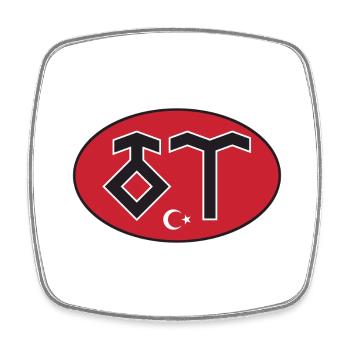 TR (Turkey) in runes - Square fridge magnet - white - Front