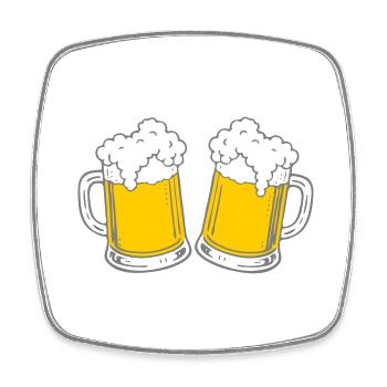 Bier - Square fridge magnet - white - Front