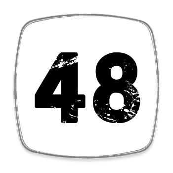 48 - Viereckiger Kühlschrankmagnet - Weiß - Vorne
