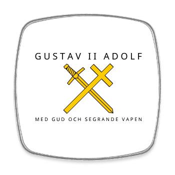 Gustav II. Adolf - Viereckiger Kühlschrankmagnet - Weiß - Vorne