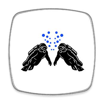 Taucher Team Tauchen - Viereckiger Kühlschrankmagnet - Weiß - Vorne