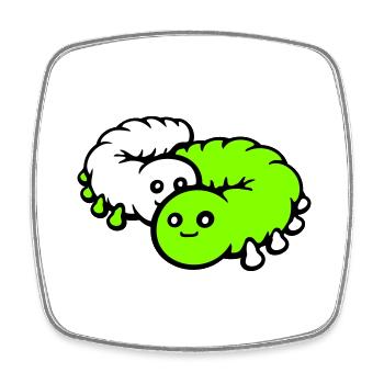 2 Caterpillars Couple Lovers in Love Dear Friends - Square fridge magnet - white - Front