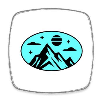 Mountains icon - Square fridge magnet - white - Front