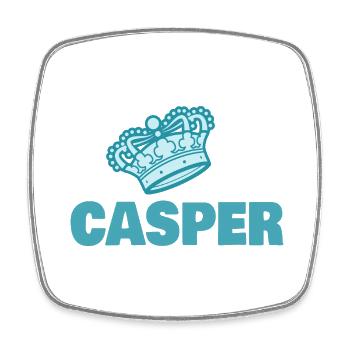 Casper as a first name - Square fridge magnet - white - Front