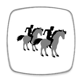 2 Pferde Reiter Team Sport Männer Jungs Freunde - Viereckiger Kühlschrankmagnet - Weiß - Vorne