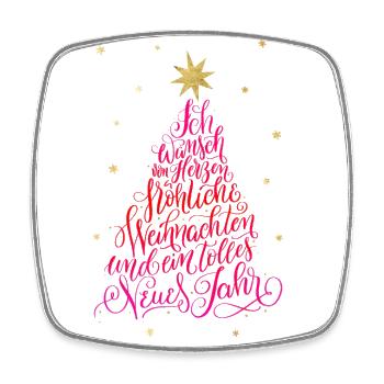 Fröhliche Weihnachten und ein tolles Neues Jahr - Viereckiger Kühlschrankmagnet - Weiß - Vorne