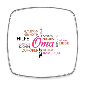 Oma - Viereckiger Kühlschrankmagnet - Weiß - Vorne