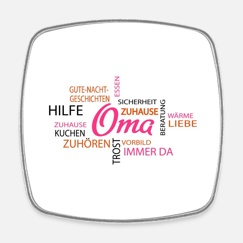Oma - Viereckiger Kühlschrankmagnet - Weiß