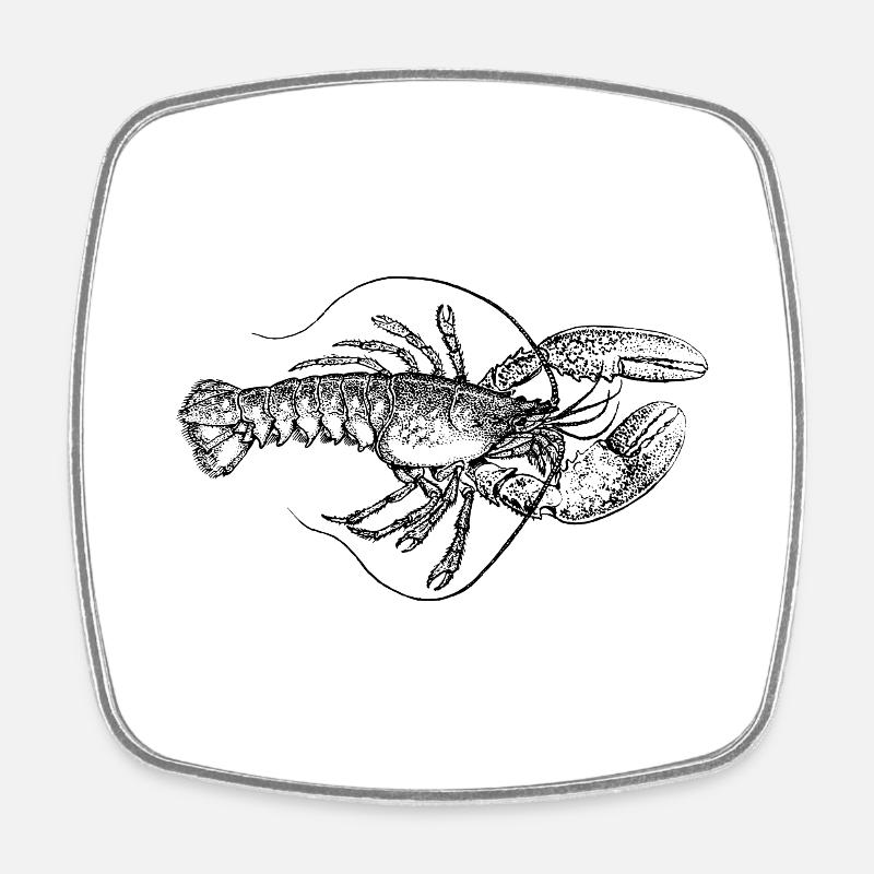 lobster19 - Magnet carré - blanc