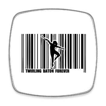 barcode dancer twirling baton1 - Square fridge magnet - white - Front