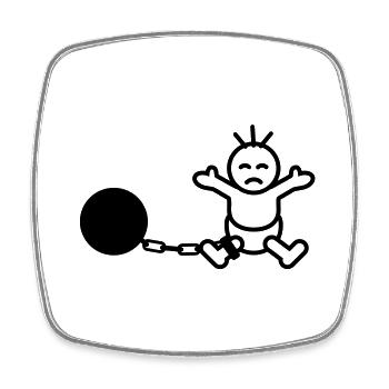 captured_baby - Viereckiger Kühlschrankmagnet - Weiß - Vorne