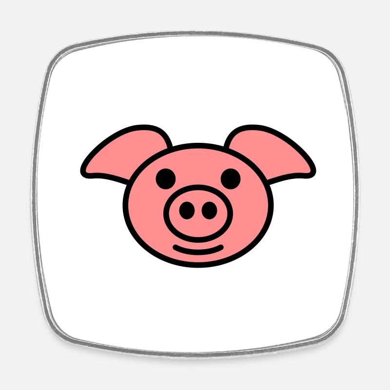 pig - Magnet carré - blanc