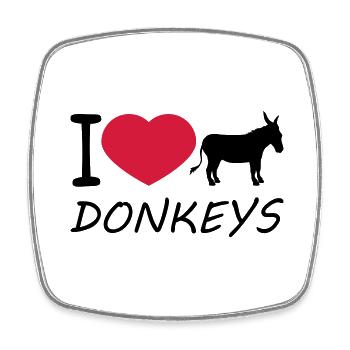 text i love liebe herz esel pferd pony klein packe - Viereckiger Kühlschrankmagnet - Weiß - Vorne