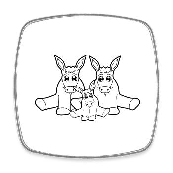 family couple offspring young mum dad small baby - Square fridge magnet - white - Front