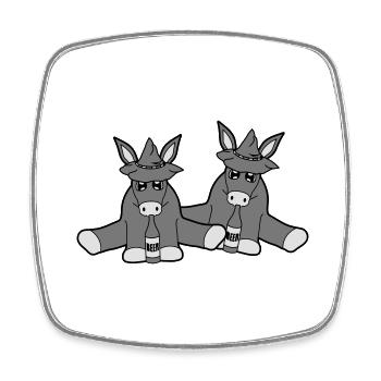 2 friends team bavaria hat beer alcohol - Square fridge magnet - white - Front