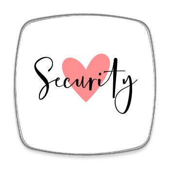 Security rosa Herz Junggesellinnenabschied - Viereckiger Kühlschrankmagnet - Weiß - Vorne