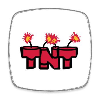 angezuendet text stangen boom feuer heiss tnt dyna - Viereckiger Kühlschrankmagnet - Weiß - Vorne