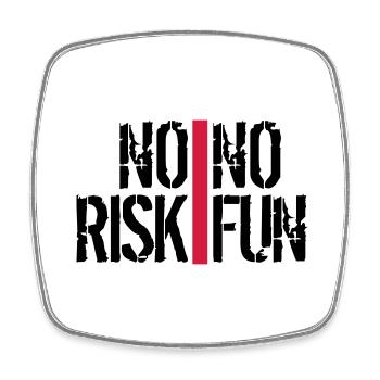 balken streifen spontan schrift no risk no fun spr - Viereckiger Kühlschrankmagnet - Weiß - Vorne