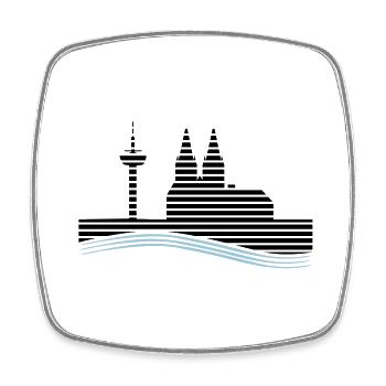 Köln - Viereckiger Kühlschrankmagnet - Weiß - Vorne