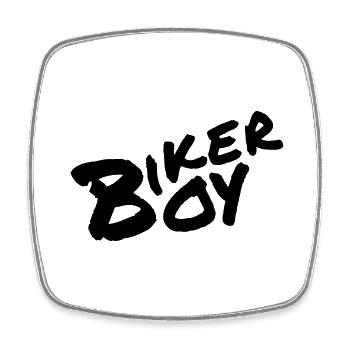 Biker Boy Schrift, Schriftzug , Geschenkidee - Viereckiger Kühlschrankmagnet - Weiß - Vorne