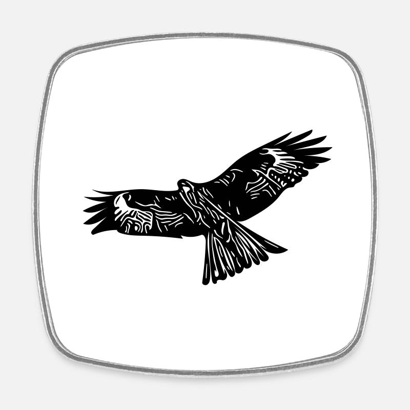 aigle - Magnet carré - blanc