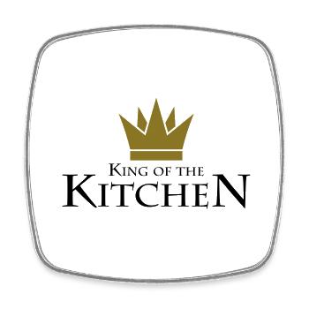 King Of The Kitchen - Viereckiger Kühlschrankmagnet - Weiß - Vorne