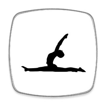 Yoga - Anjaneyasana - Viereckiger Kühlschrankmagnet - Weiß - Vorne