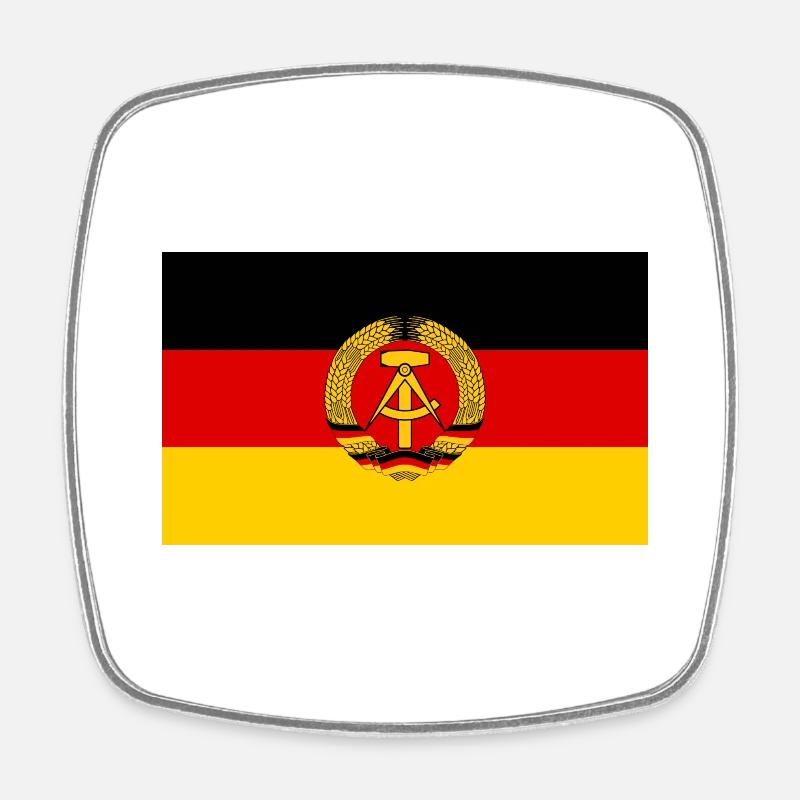 Drapeau de la RDA - Magnet carré - blanc