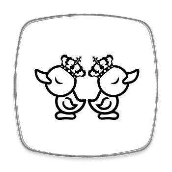 argue insulted despite 2 enemies friends vain ko - Square fridge magnet - white - Front