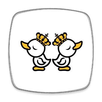 insulted quarrel despite 2 enemies friends vain ko - Square fridge magnet - white - Front
