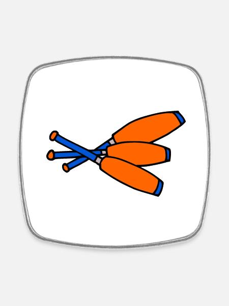 3 Keulen blau orange - Viereckiger Kühlschrankmagnet - Weiß