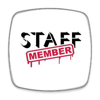 Staff Member Friends Team Staff Crew Logo - Square fridge magnet - white - Front
